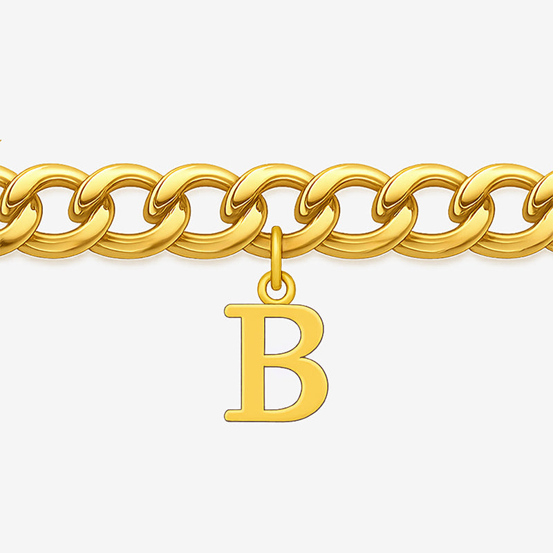 Signature Chain – Cuban-Armband mit Buchstabe