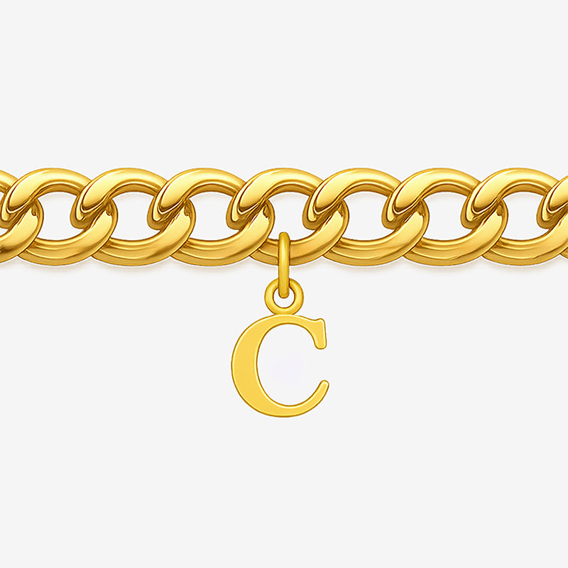 Signature Chain – Cuban-Armband mit Buchstabe