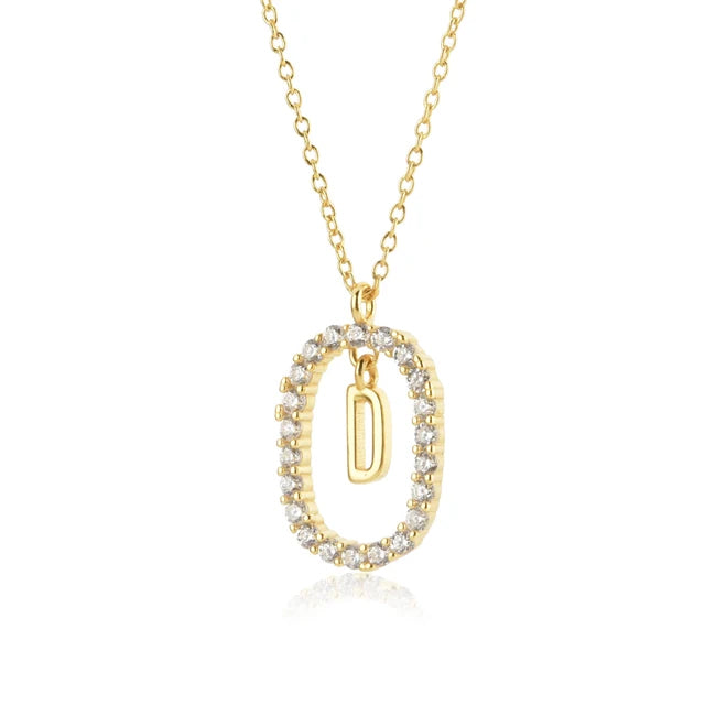 Halskette mit Buchstabe und Zirkonia