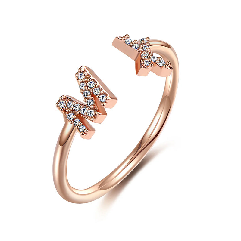 Lovelink - Ring mit zwei Buchstaben und Zirkonia