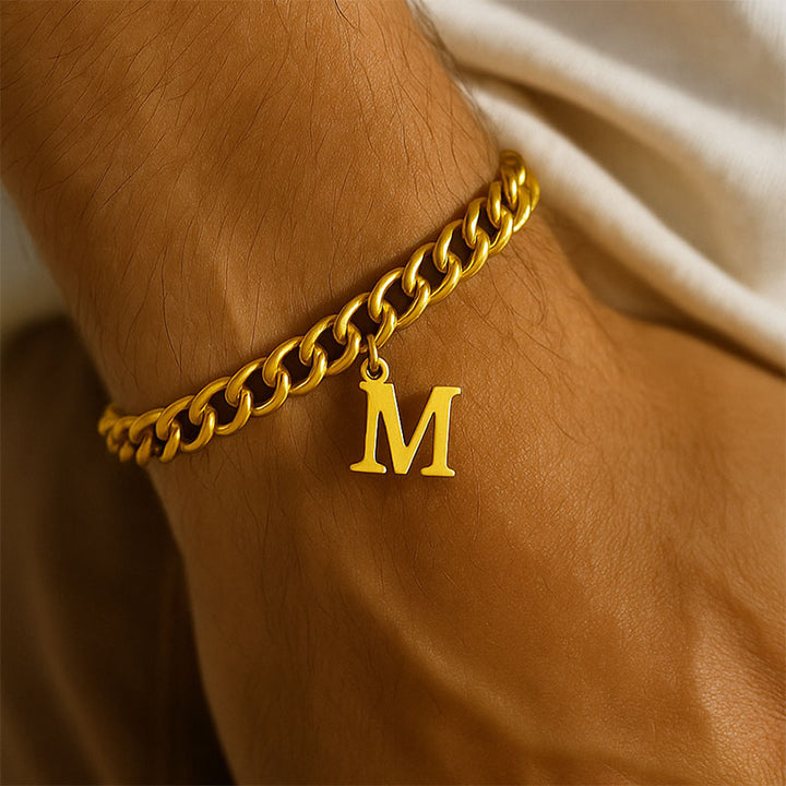 Signature Chain – Cuban-Armband mit Buchstabe