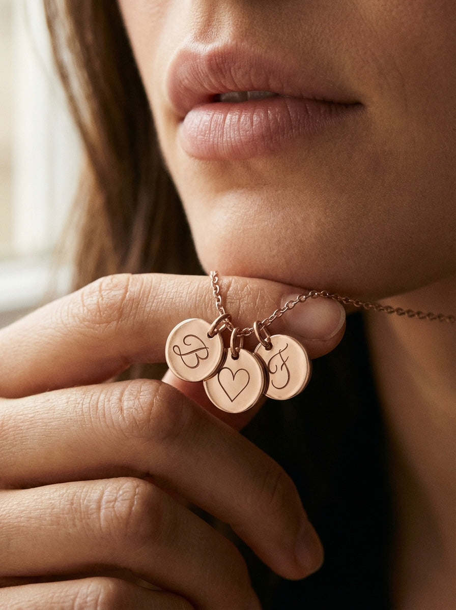 Aura Coins – Personalisierte Initialen-Halskette