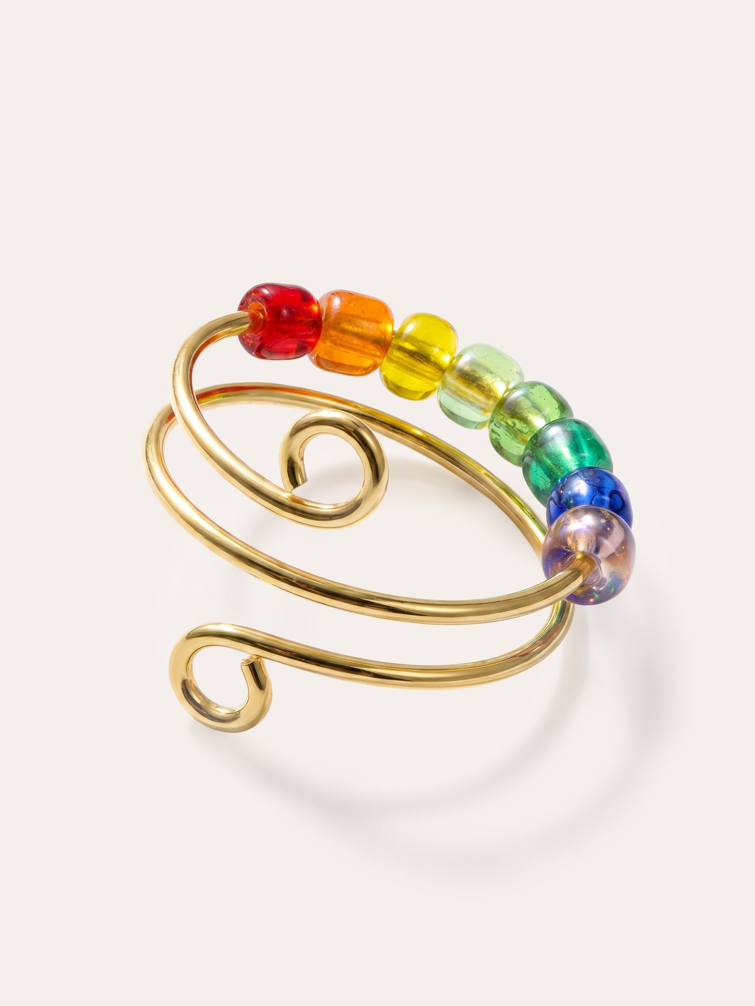 Aenya – Fidget Ring mit Regenbogenperlen