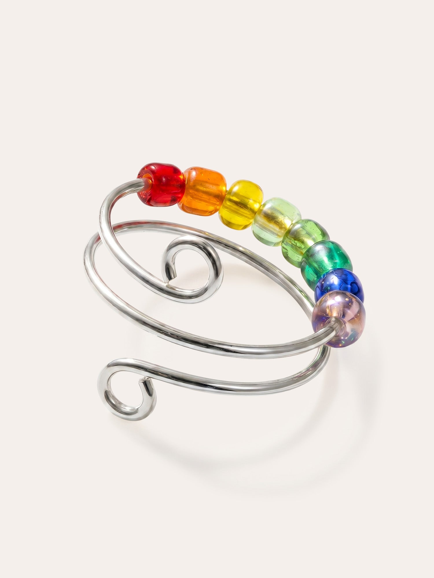 Aenya – Fidget Ring mit Regenbogenperlen
