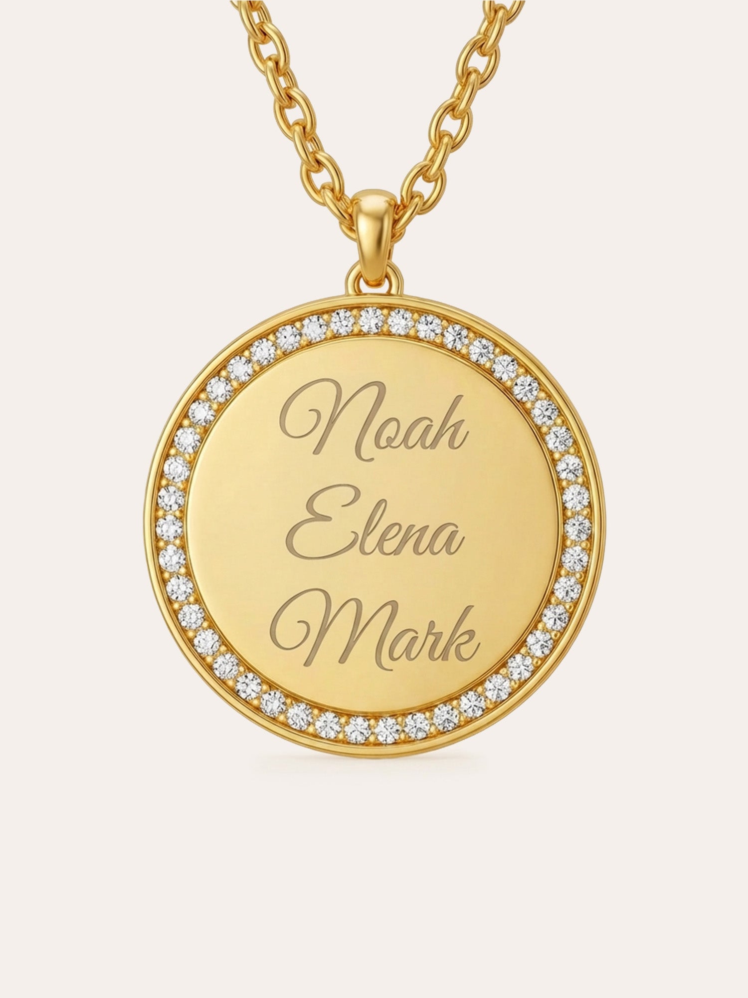 Amaris Personalized Engraved Necklace with Cubic Zirconia