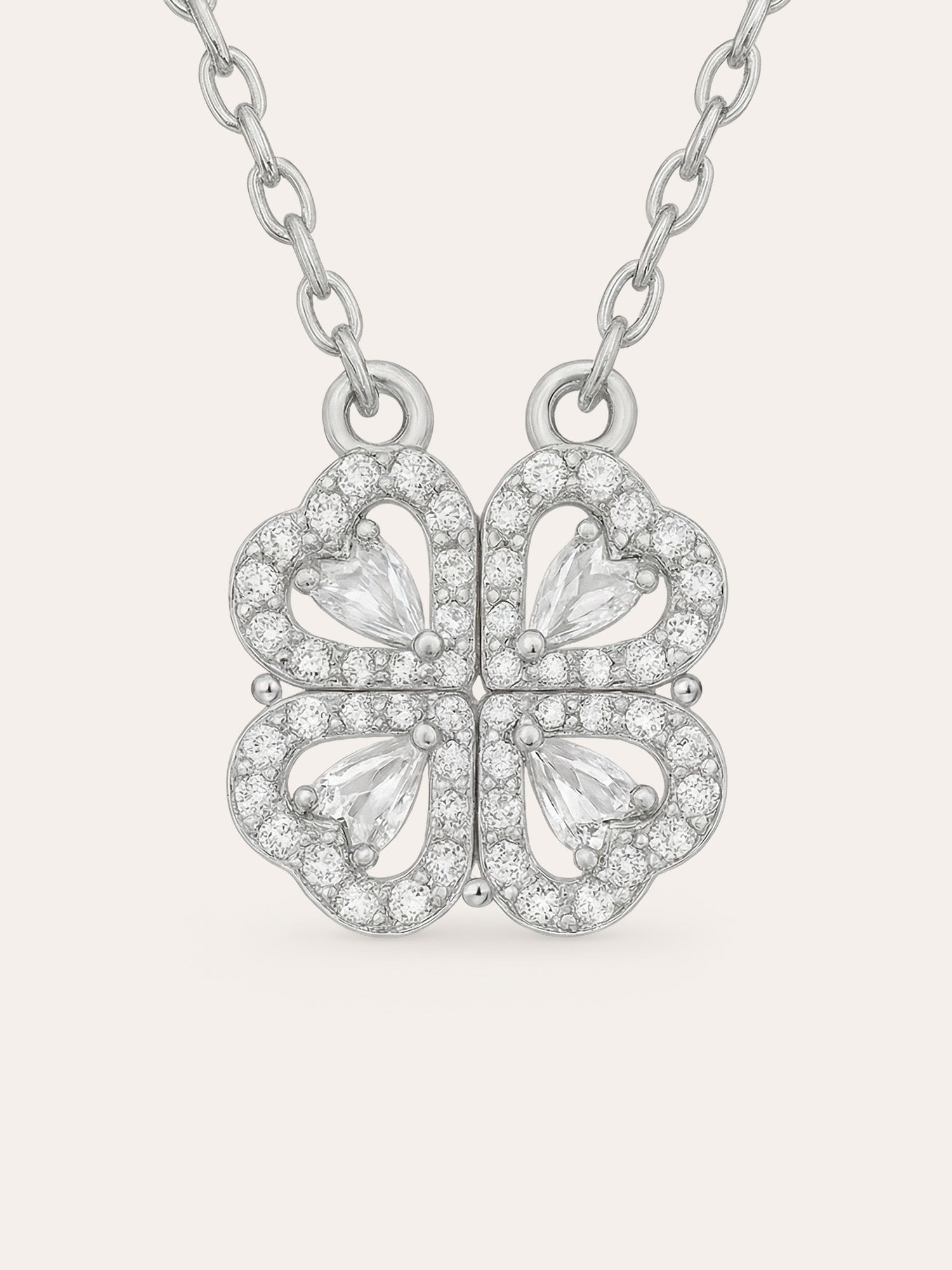 Amour Clover – Glücksklee Halskette mit Herz-Anhänger