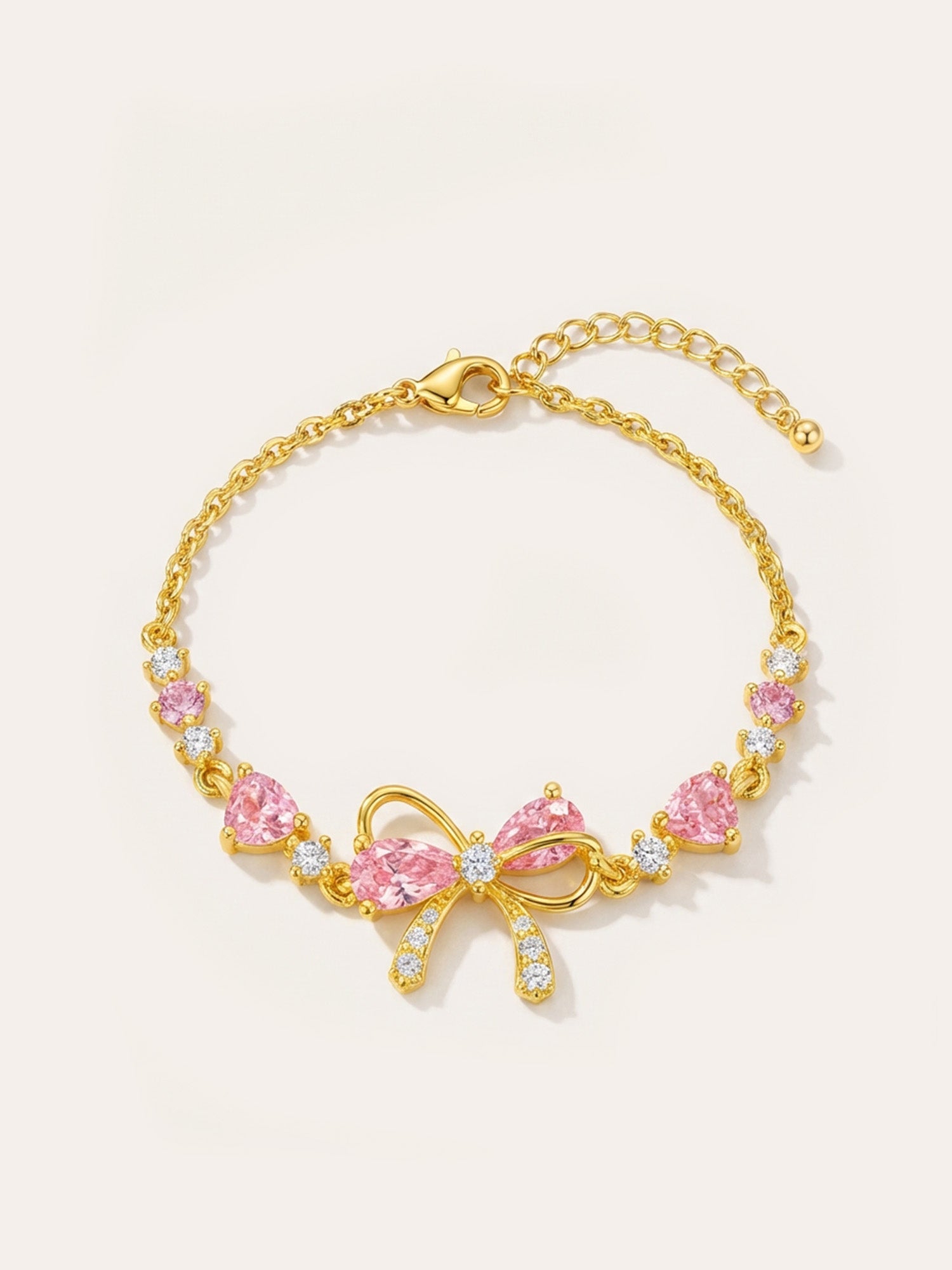 Belle Bow – Zartes Schleifenarmband mit Kristallen