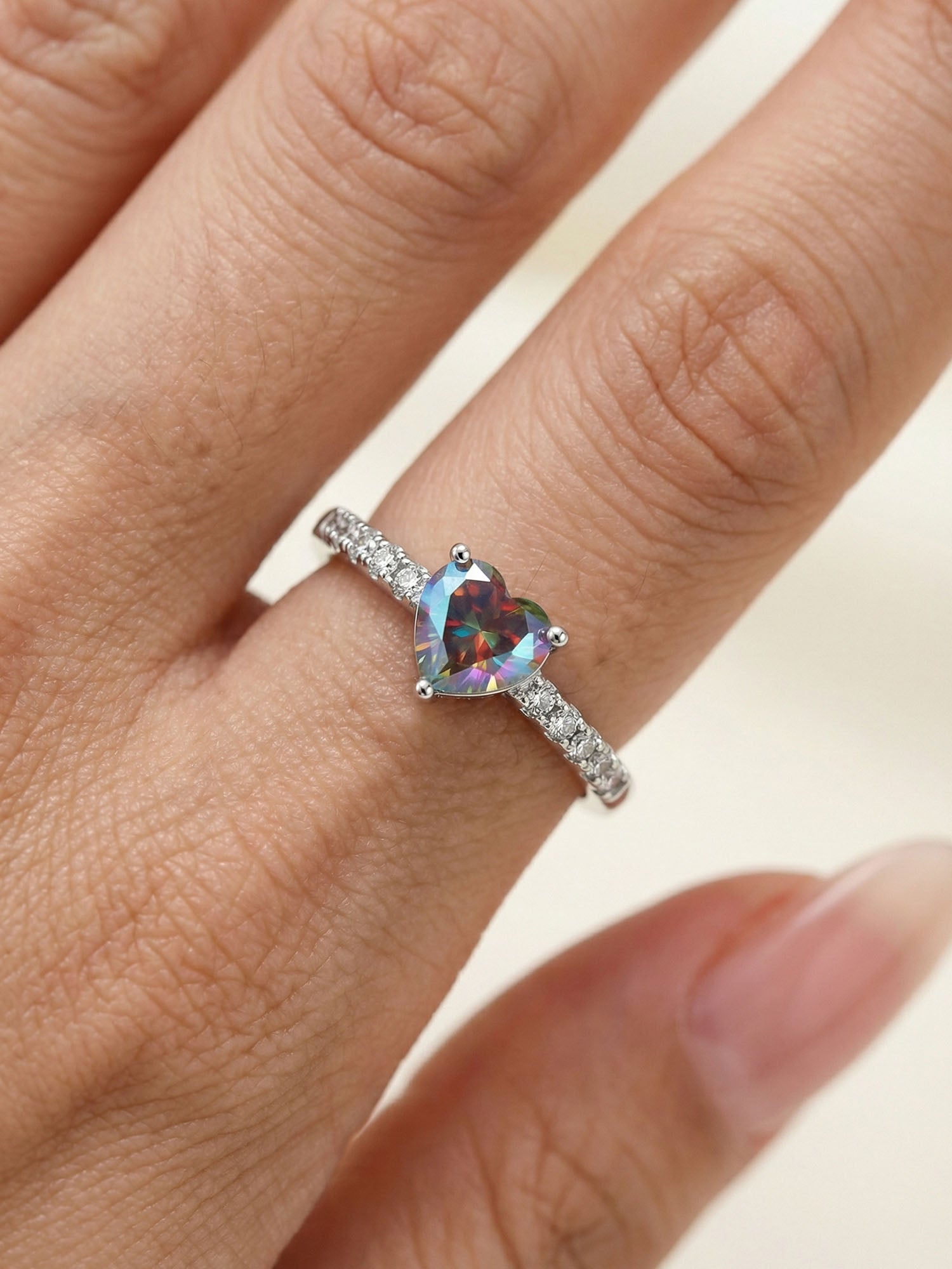 Crush On You – ring with heart & zirconia