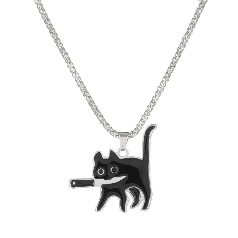 Bladekitty – Halskette mit Katze und Messer