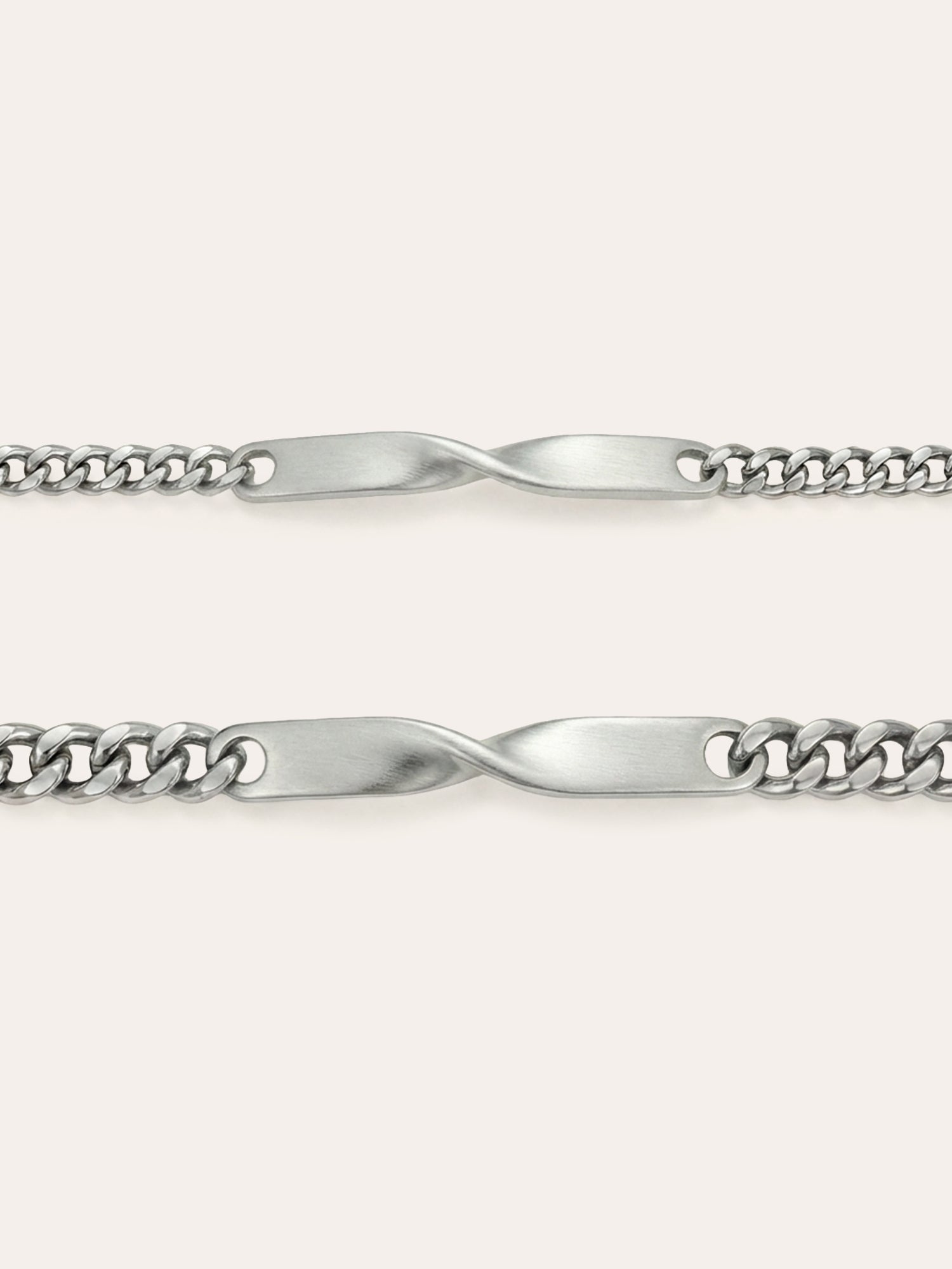 Helix Chain – Cuban-Partnerarmbänder mit Gravur