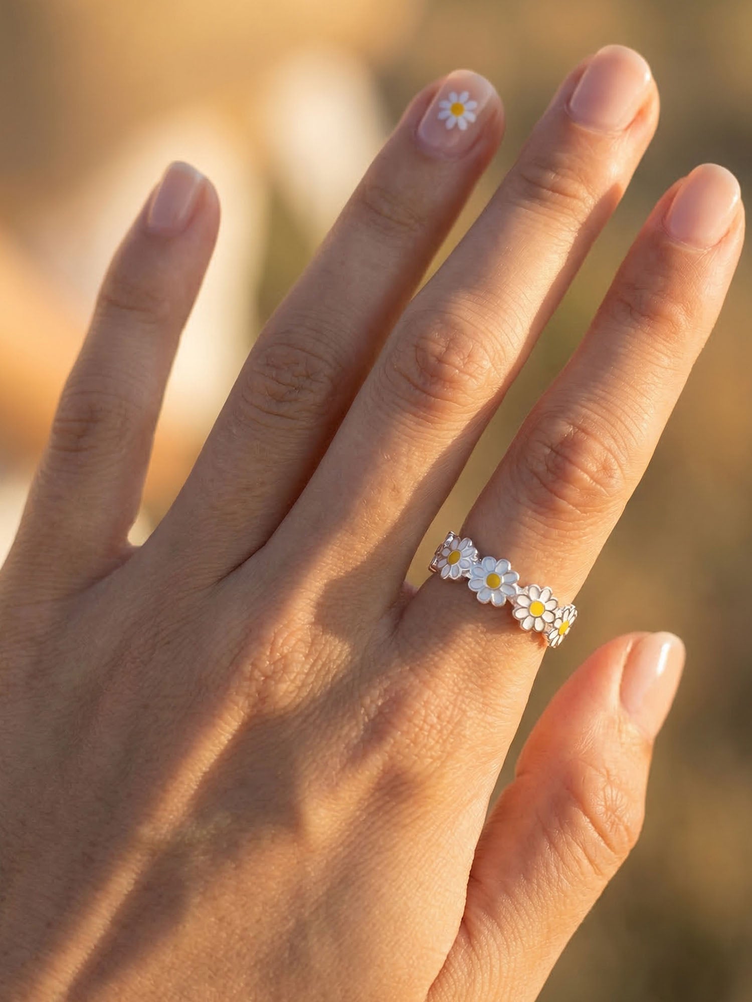 Vintage daisy daisy ring 925 sterling silver