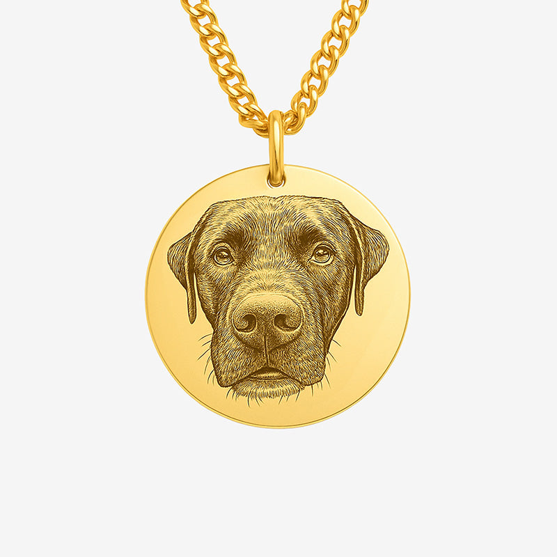 Fellfreund – Tierportrait Halskette mit Foto-Gravur
