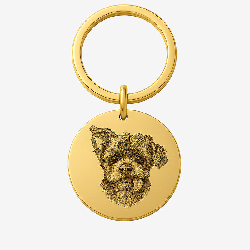 Fellfreund – porte-clés portrait d’animaux avec photogravure