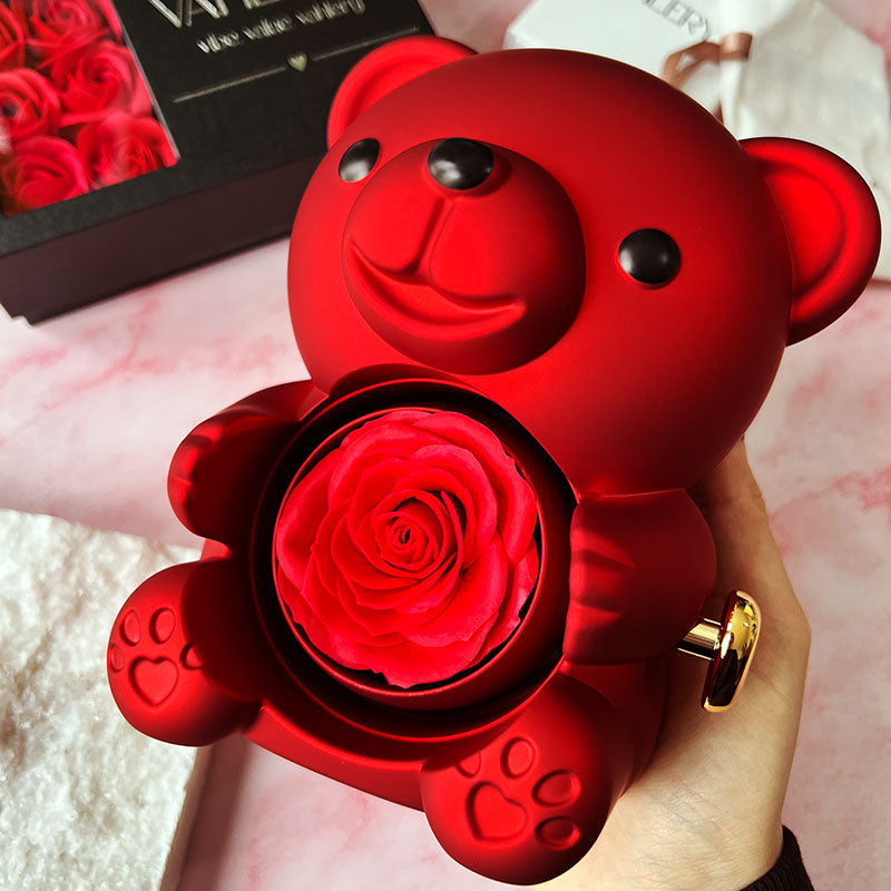 Bloom Bear - Schmuck- und Infinityrosenbox zum Drehen