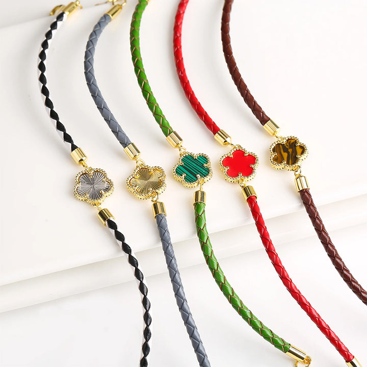 Kleeblatt Leder-Armband