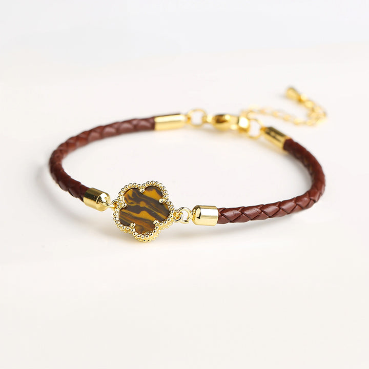 Kleeblatt Leder-Armband