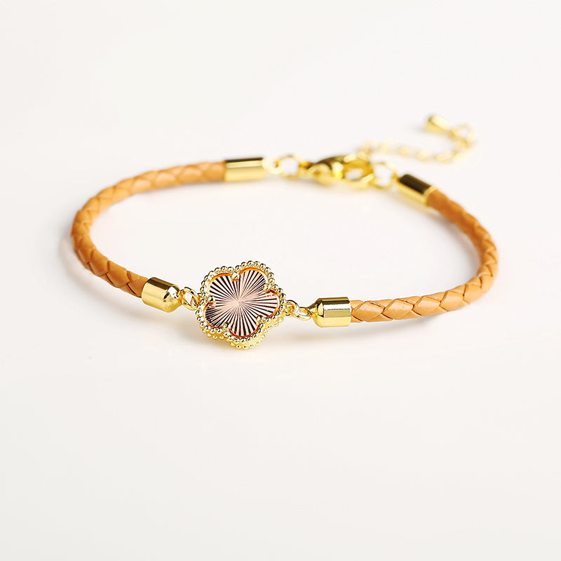 Kleeblatt Leder-Armband