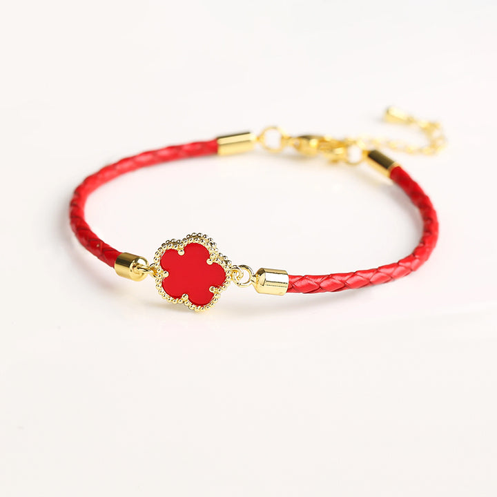 Kleeblatt Leder-Armband