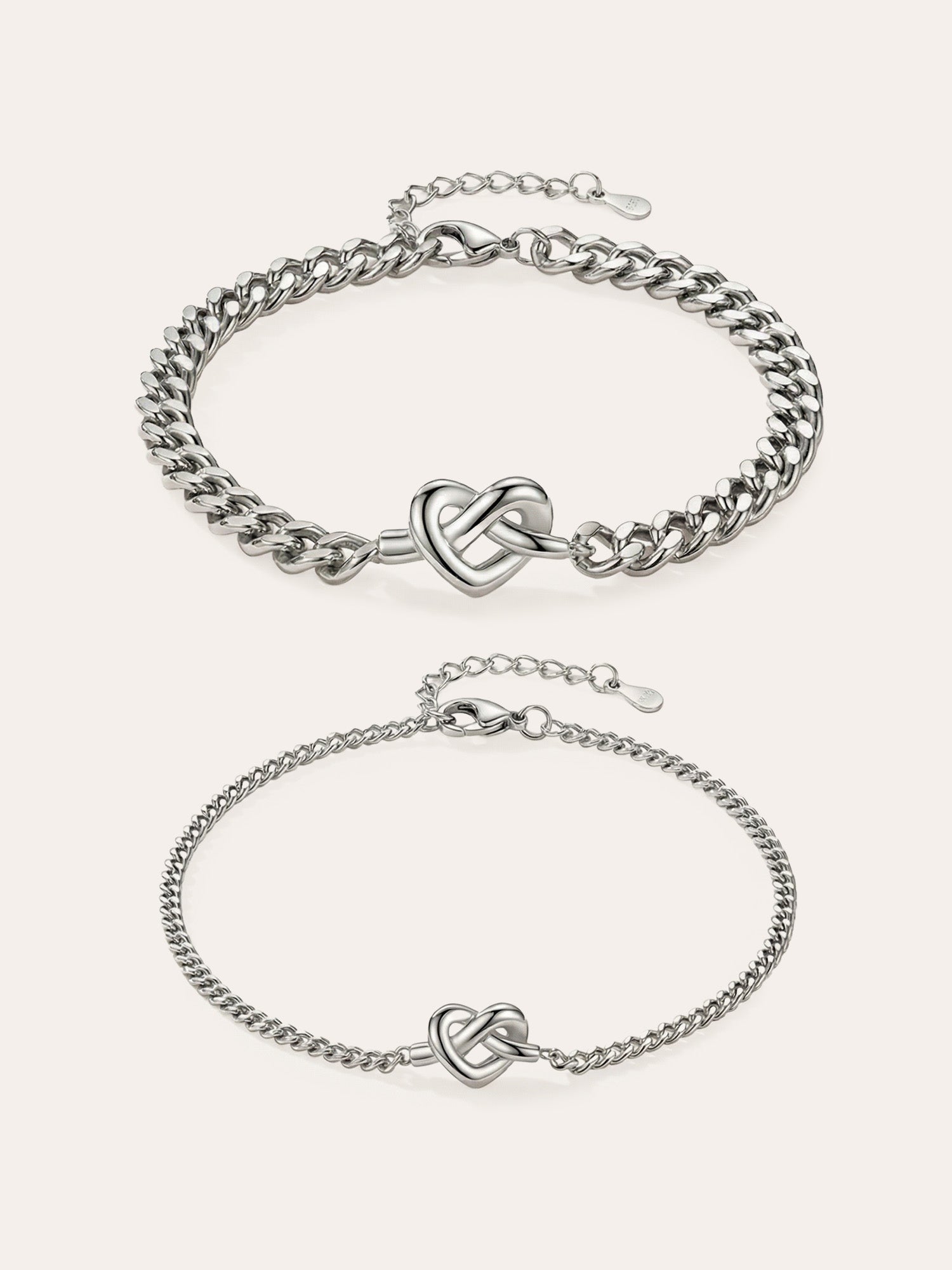 Liebesknoten – Partnerarmband mit Herz-Knoten (Set)