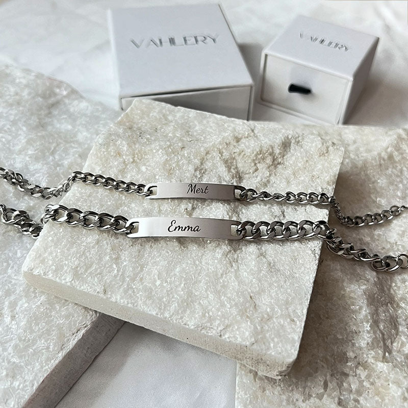 JewelryWe Infinity Partnerarmband Aus Edelstahl – Gravur Möglich, Schwarz & Rosegold, Für Paare & Freundschaft