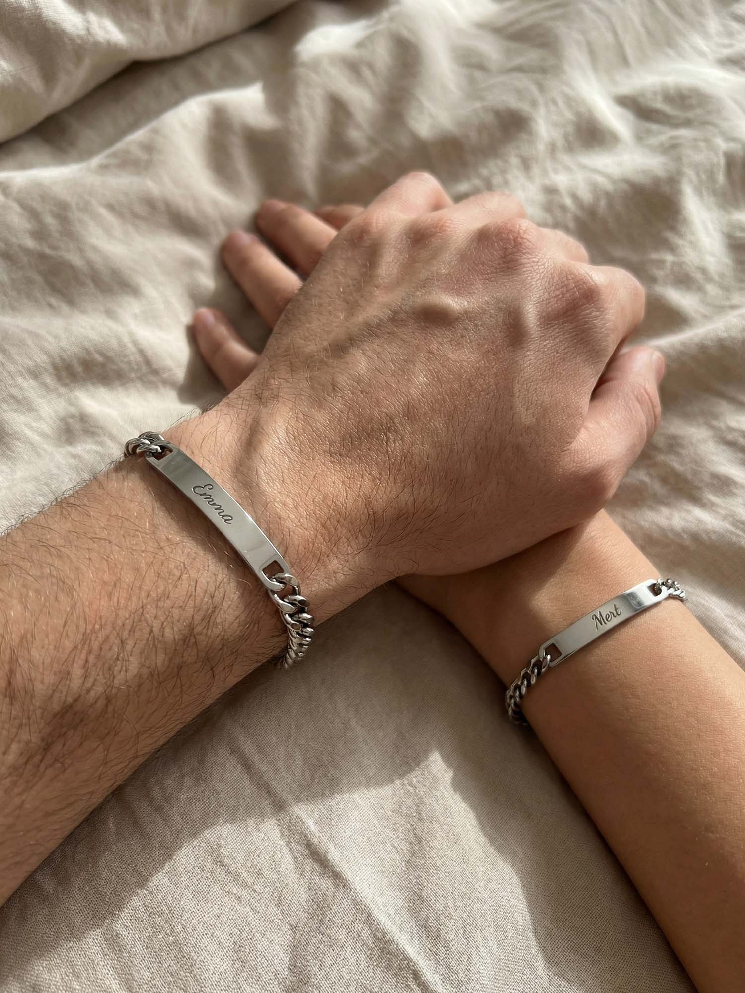 Infinity Chain – ID Partner Cuban-Armband mit Gravur