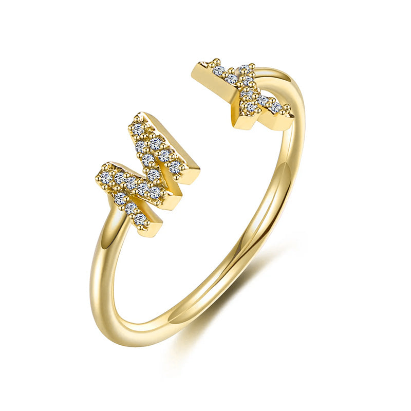 Lovelink - bague avec deux lettres et zircone