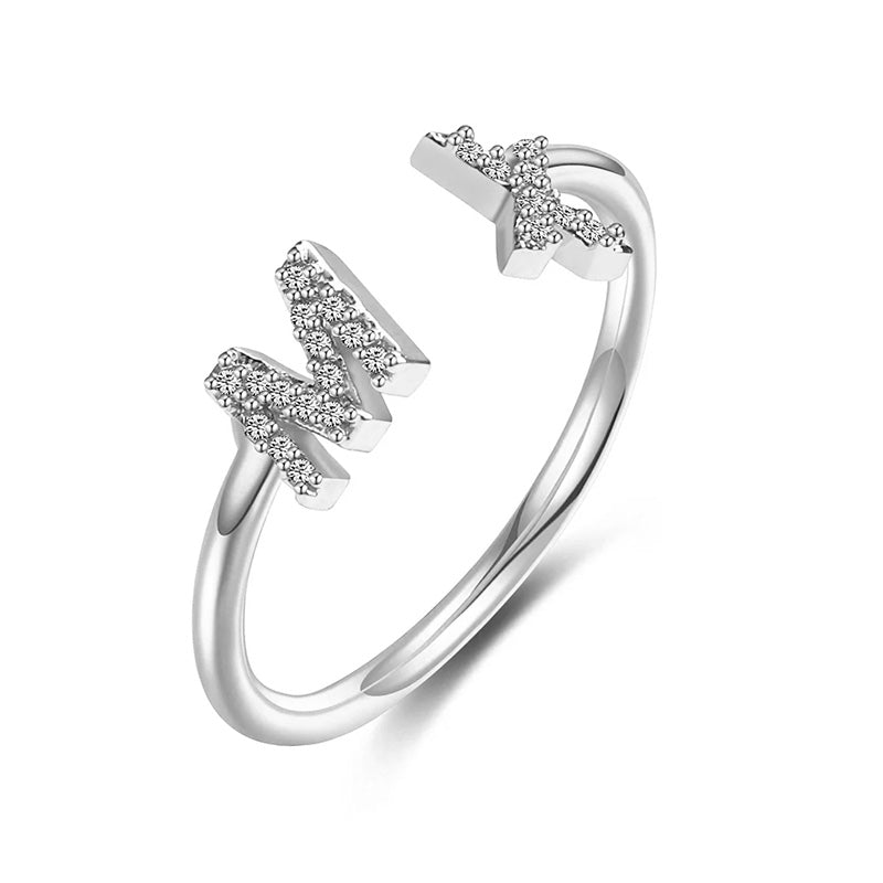 Lovelink - bague avec deux lettres et zircone