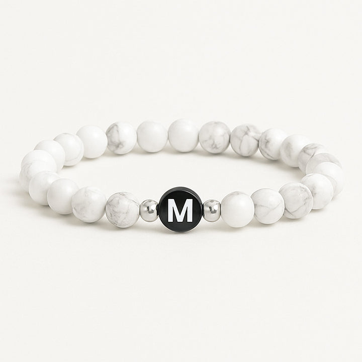Pearl – Partnerarmband mit Natursteinperlen & Initiale