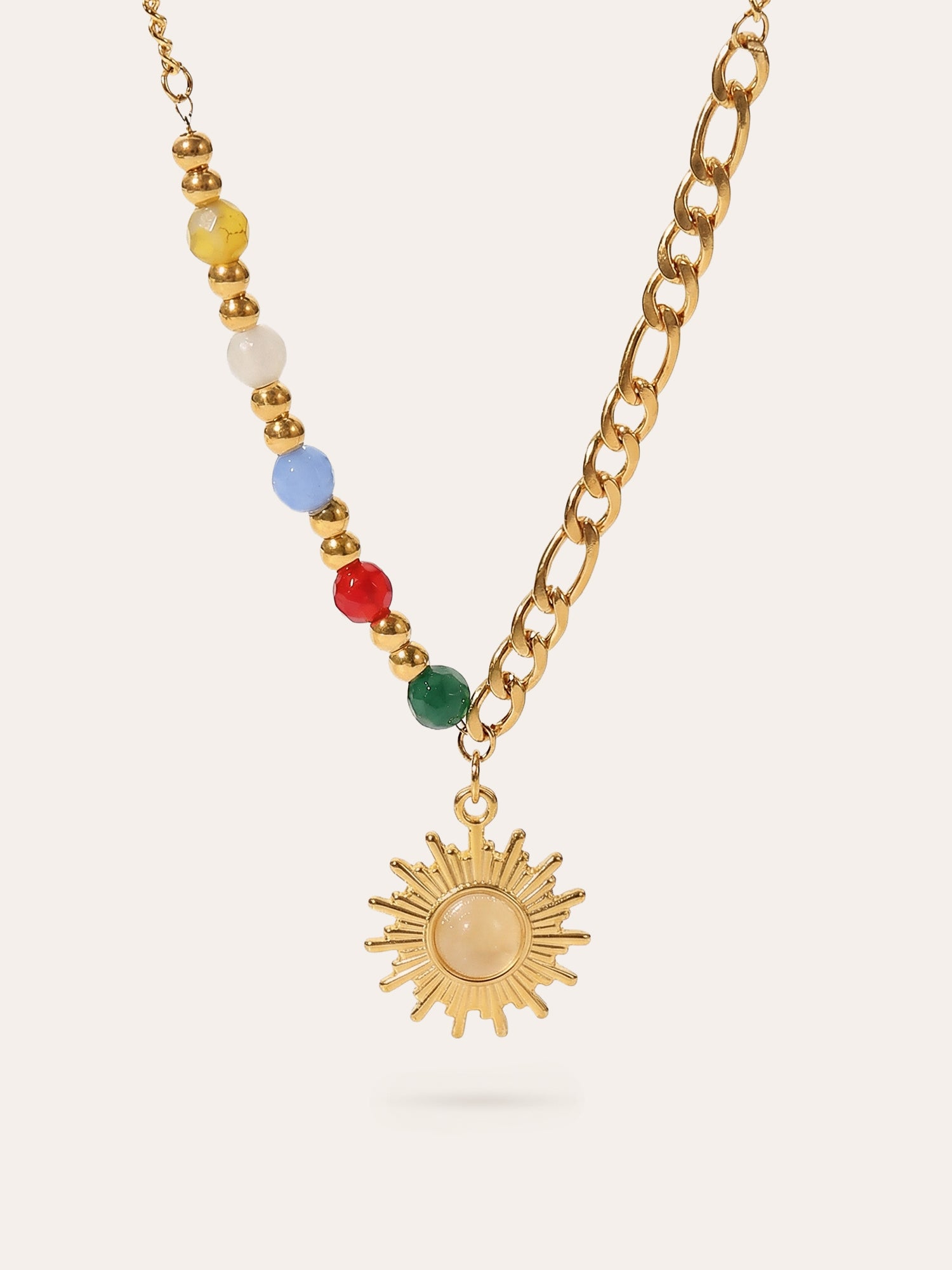 Rainbow Sol – necklace with sun pendant & colorful beads