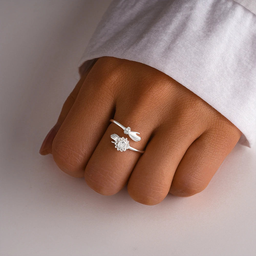 Couverture chaude - Fidget Hug Ring 925 Sterling Silver