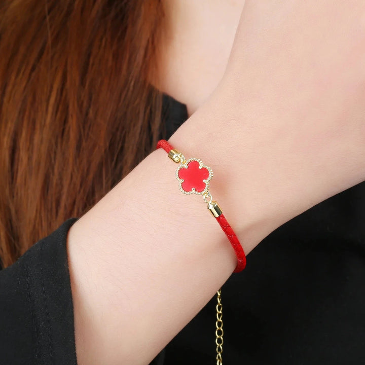 Kleeblatt Leder-Armband