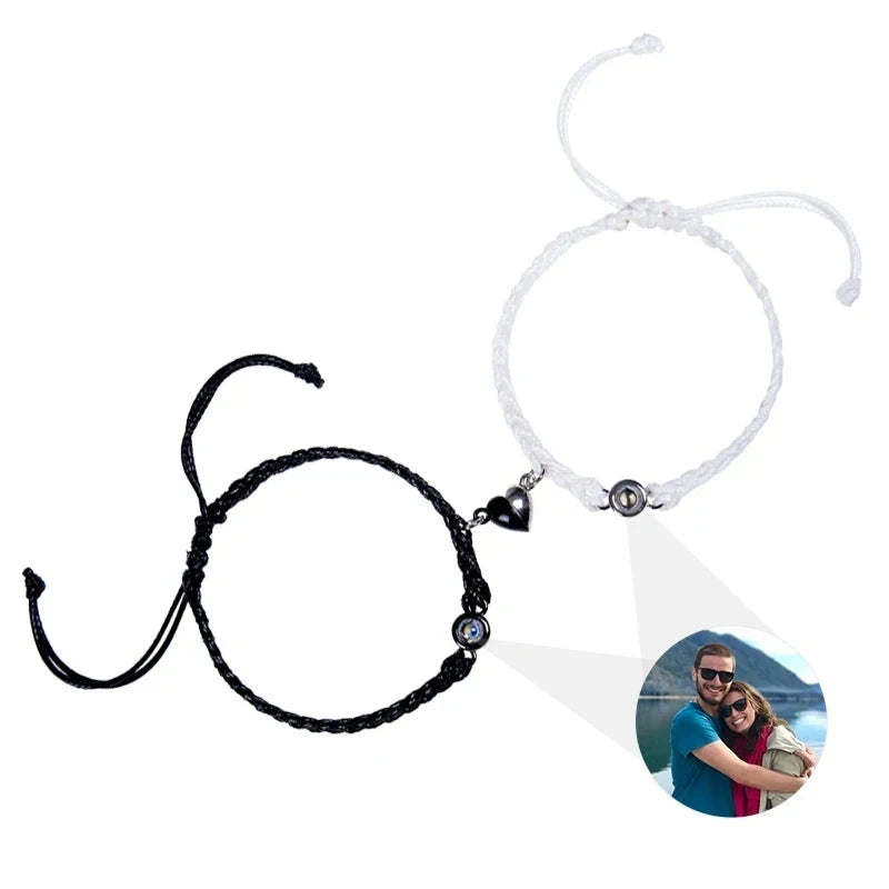 Soulbond - Bracelet Couple Magnétique avec Photo