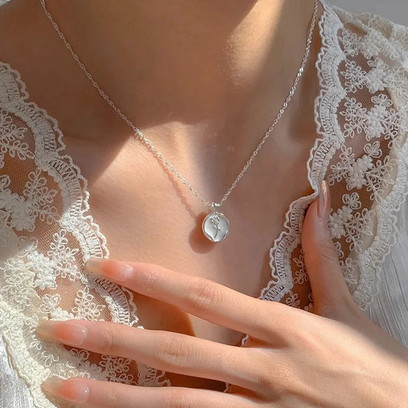 Daisy - Halskette mit Vintage Blume 925 Sterlingsilber
