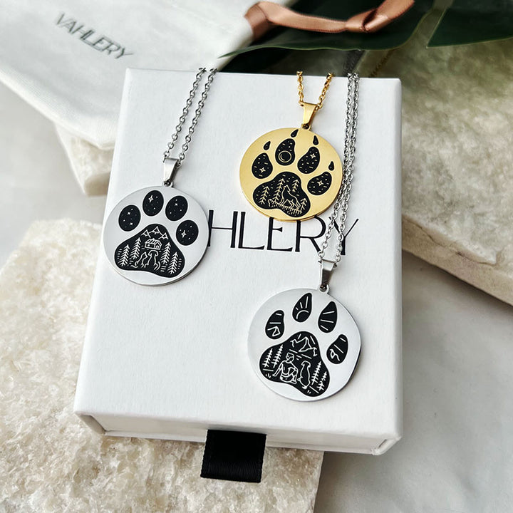 Sternenfreund - Halskette mit Pfotenabdruck Hund Wolf Katze