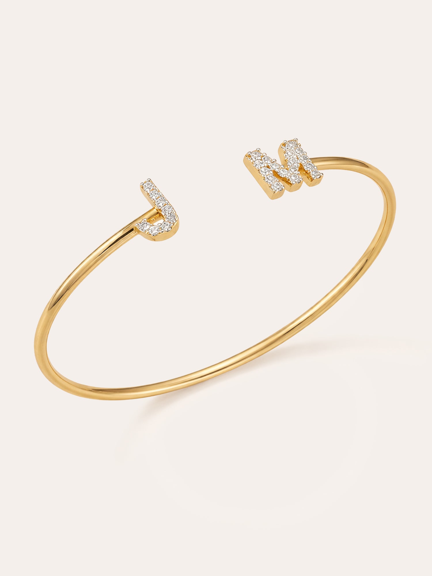 Two Letters – Personalisierter Armreif mit Zirkonia