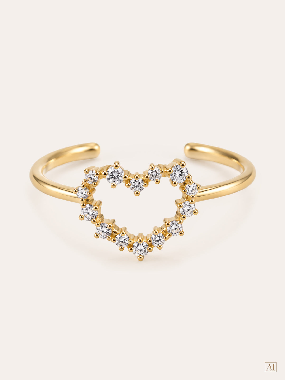 Cotton Candy – Ring mit pinkem Herz & Zirkonia
