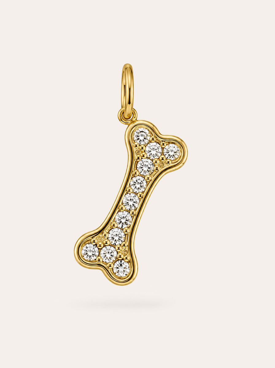 Hundeknochen mit Zirkonia Charm
