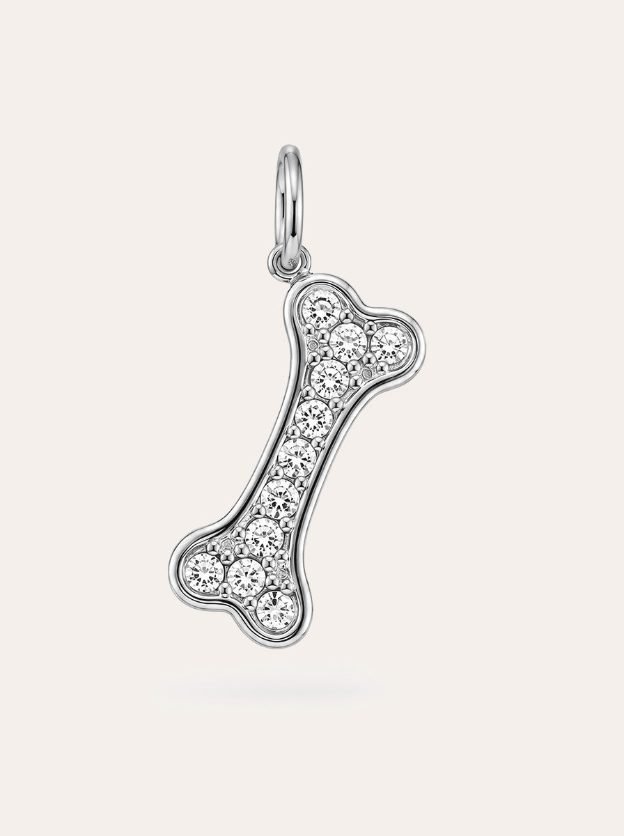 Hundeknochen mit Zirkonia Charm