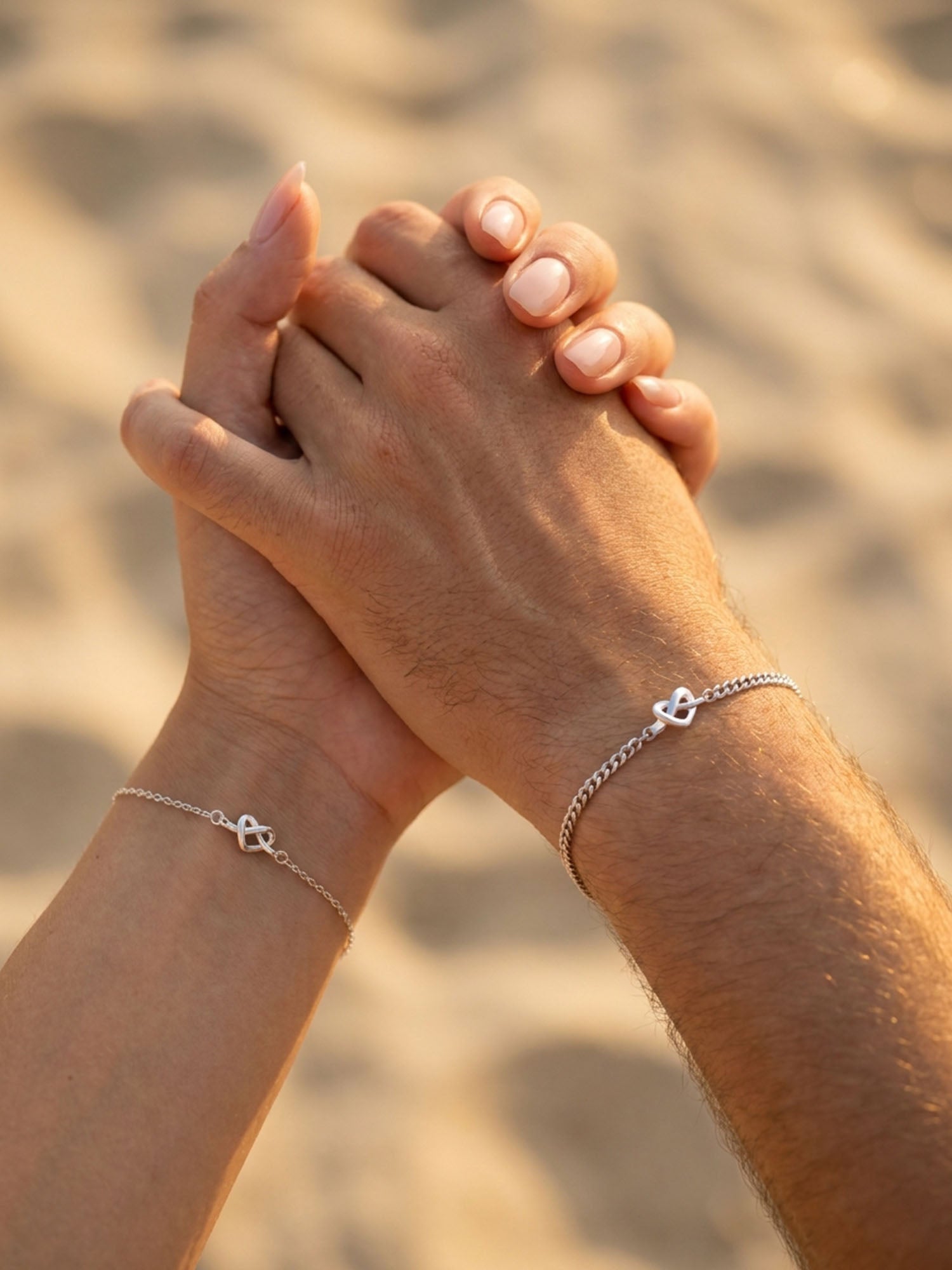 Liebesknoten – Partnerarmband mit Herz-Knoten (Set)