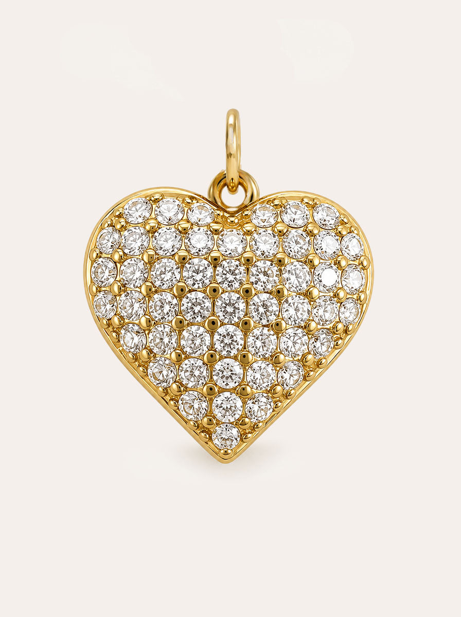 Herz mit Zirkonia 2 Charm