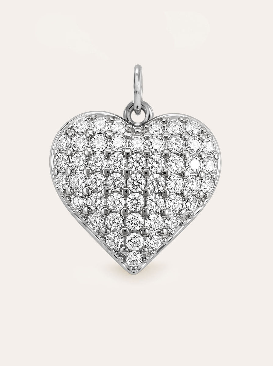 Herz mit Zirkonia 2 Charm