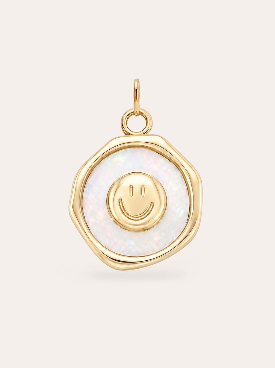 Smiley Coin Opal Charm