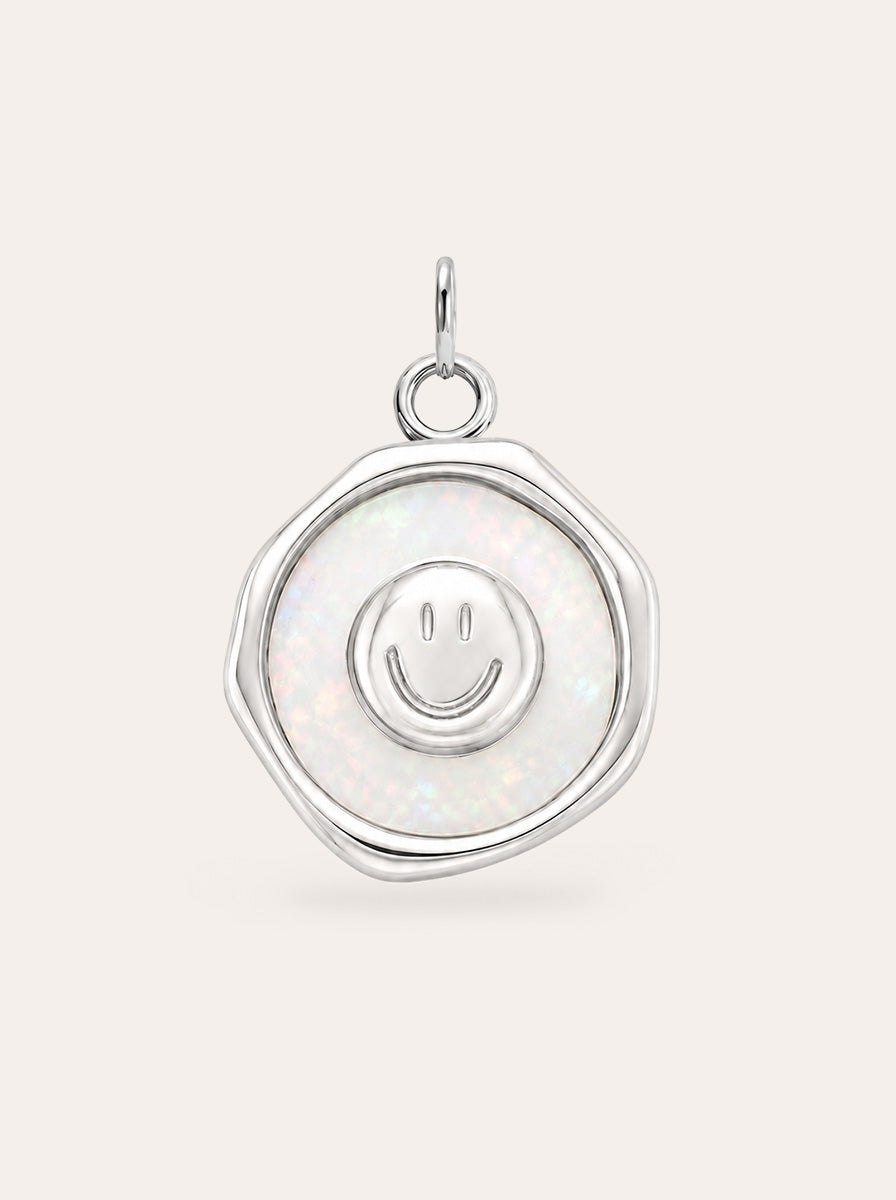 Smiley Coin Opal Charm
