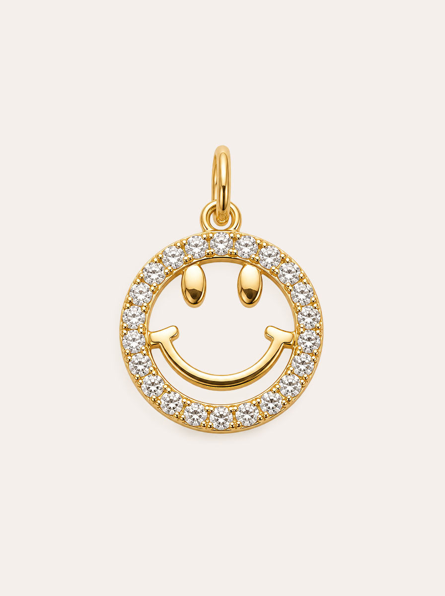 Smiley mit Zirkonia Charm