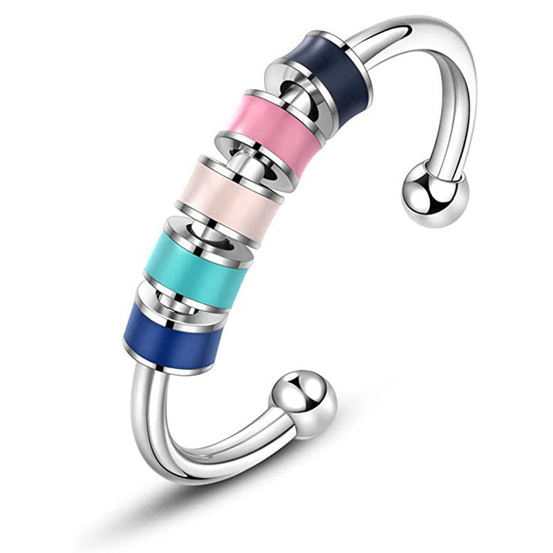 Nature – Bague Fidget avec perles colorées