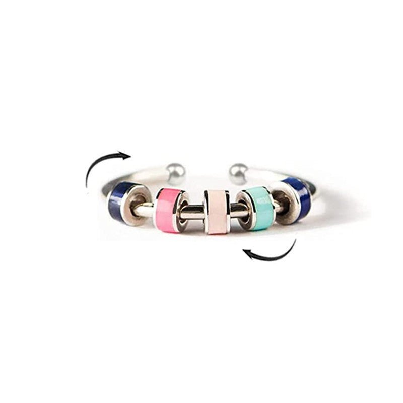 Damen Ring Aus Edelstahl – 8 Mm Breit, Multicolor Zirkonia, Drehbarer Fidget Ring In Schwarz/Gold/Blau/Roségold/Silber