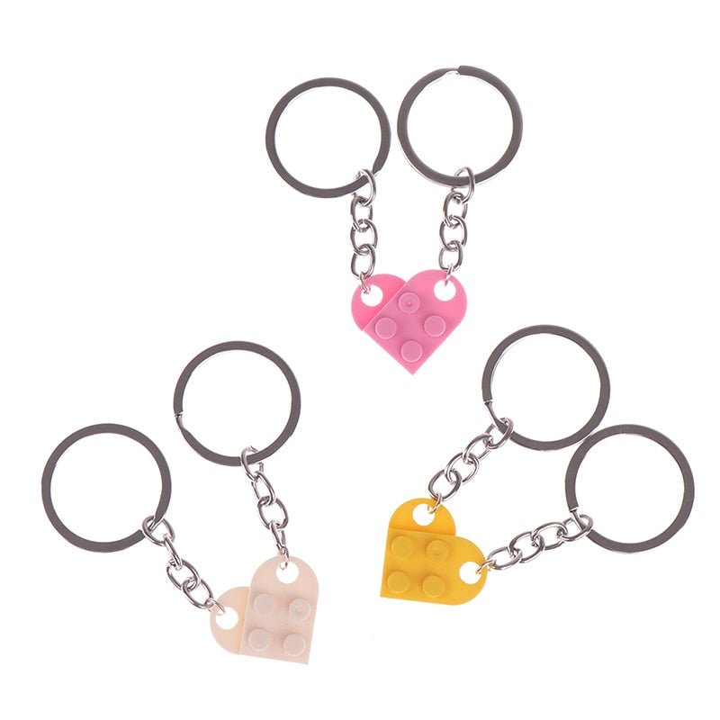 BUILDING BLOCK HEART KEYCHAIN ​​FOR COUPLES & BFF's - Vahlery