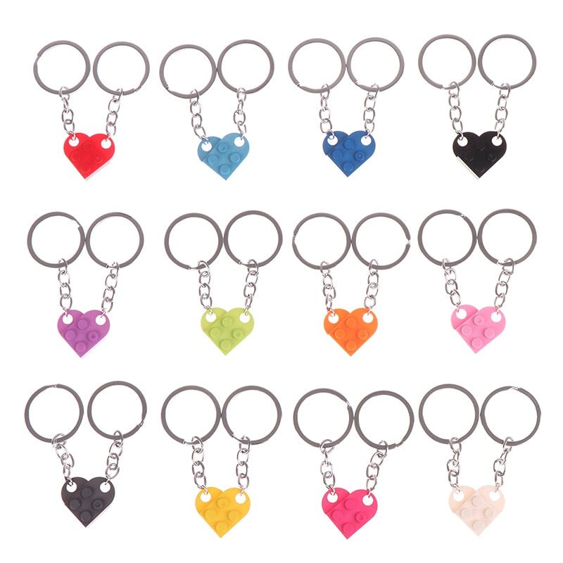 BUILDING BLOCK HEART KEYCHAIN ​​FOR COUPLES & BFF's - Vahlery