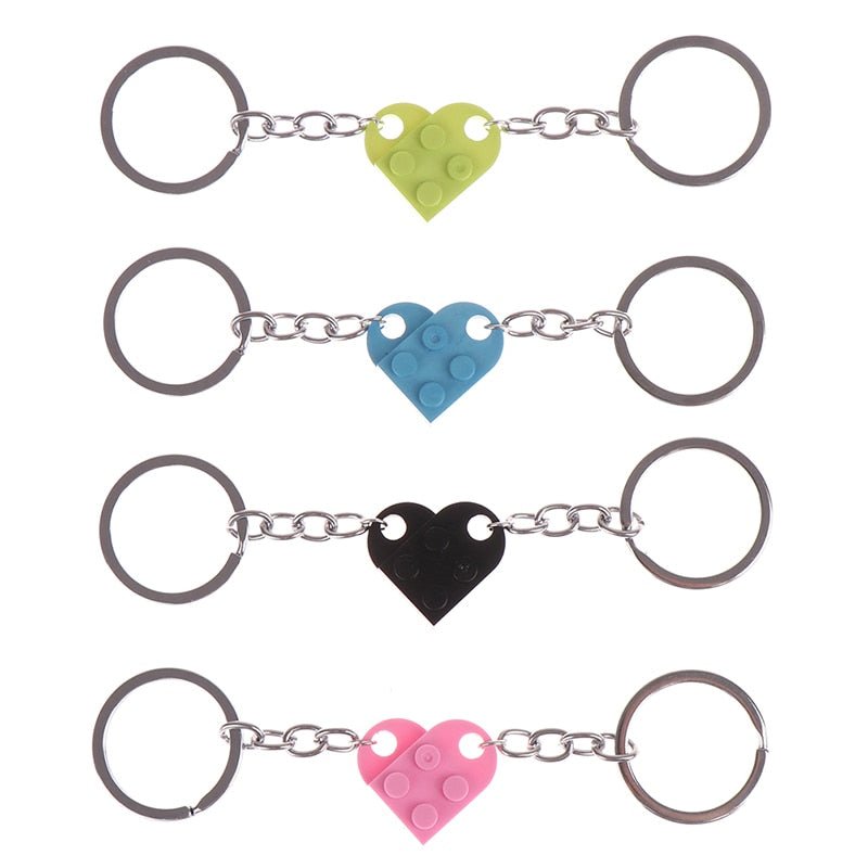 BUILDING BLOCK HEART KEYCHAIN ​​FOR COUPLES & BFF's - Vahlery
