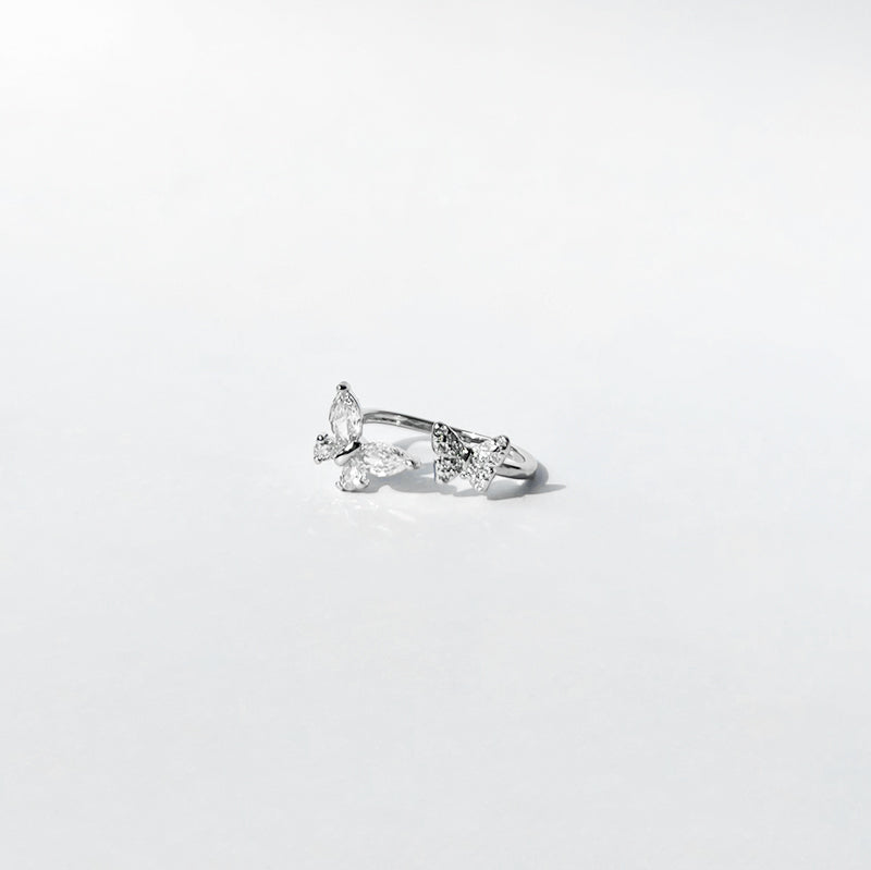 Papillon - bague avec papillon et zircone